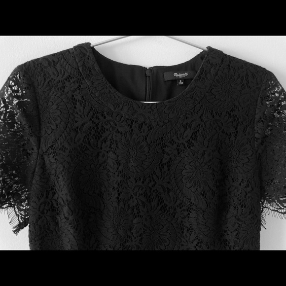 New Madewell Black Lace Shift Dress Size 0 - Picture 6 of 11